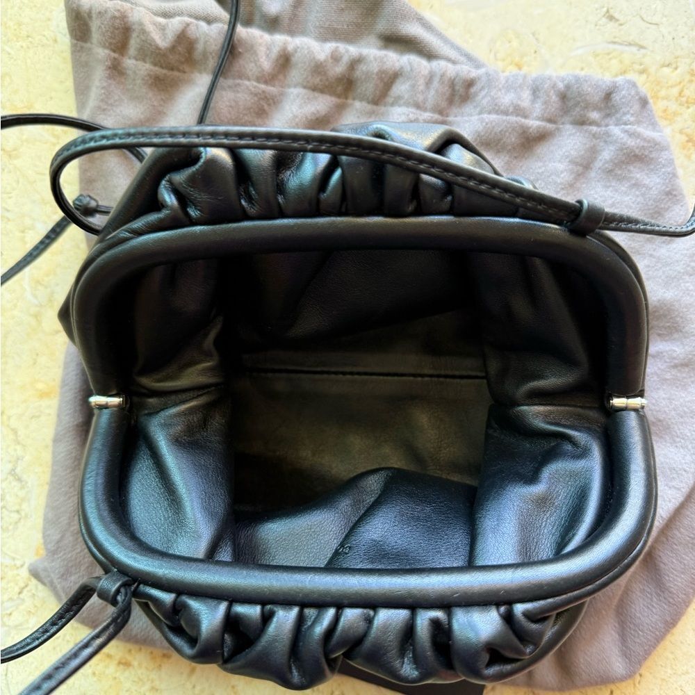 Bottega Veneta The Pouch Mini Leather Crossbody, Black - Picture 4 of 7